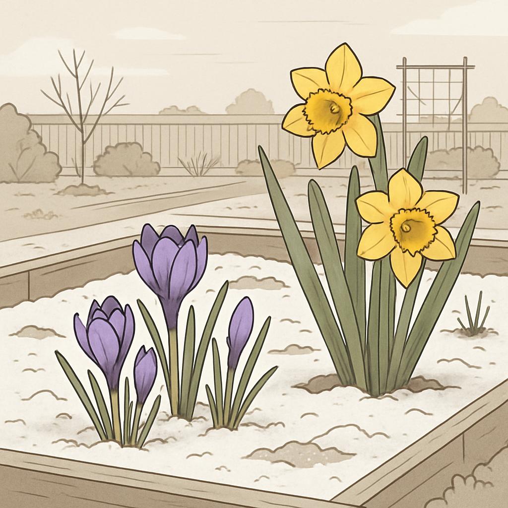 cartoon drawing of flowers in the winter garden. It is difficult to grow in most places and a sandy soil.